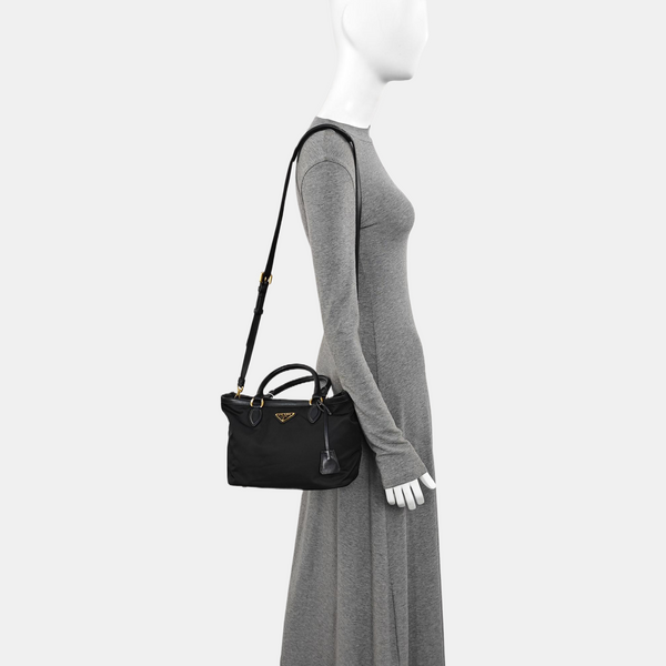 Nylon Shoulder Bag Black