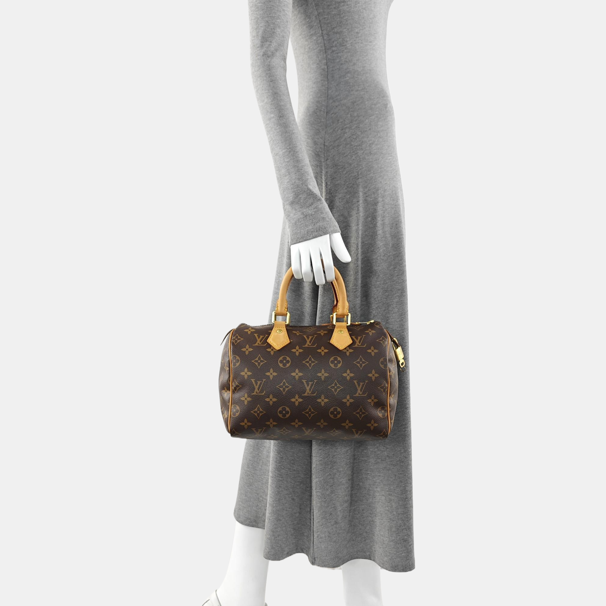 SPEEDY 25 Monogram Coated Canvas Brown