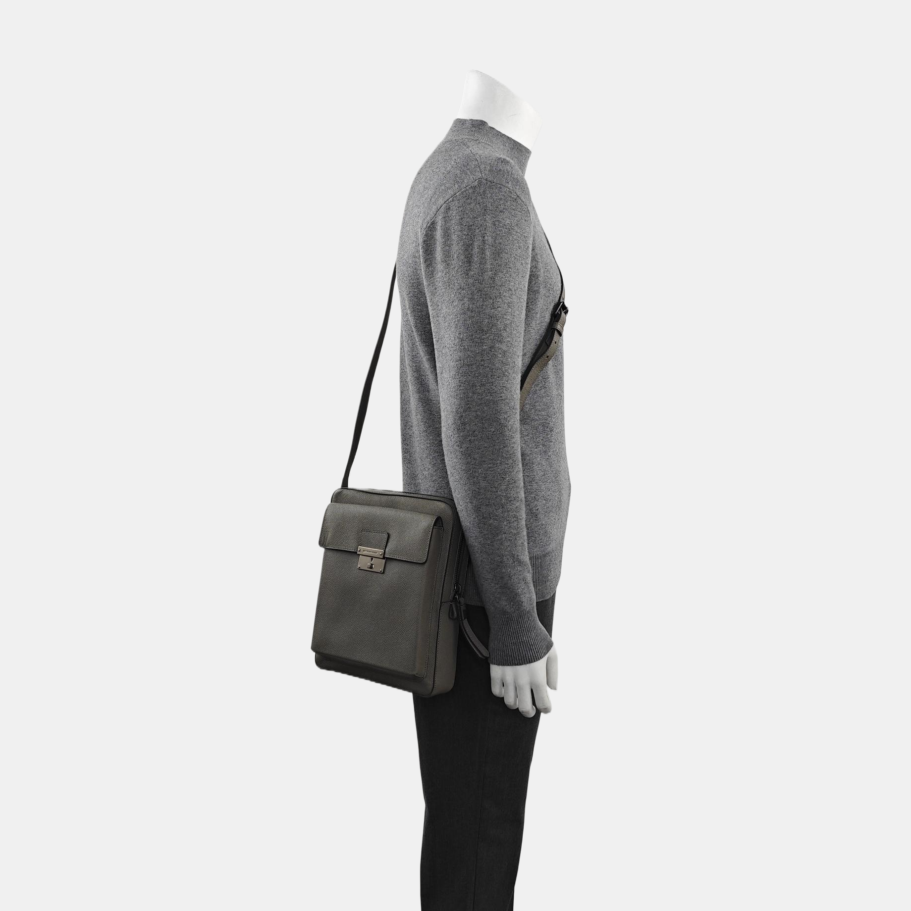 Calfskin Shoulder Bag Gray