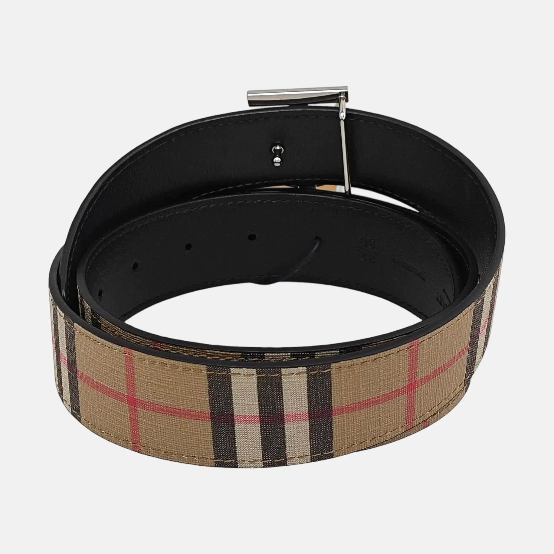 Coated Canvas Belt Beige