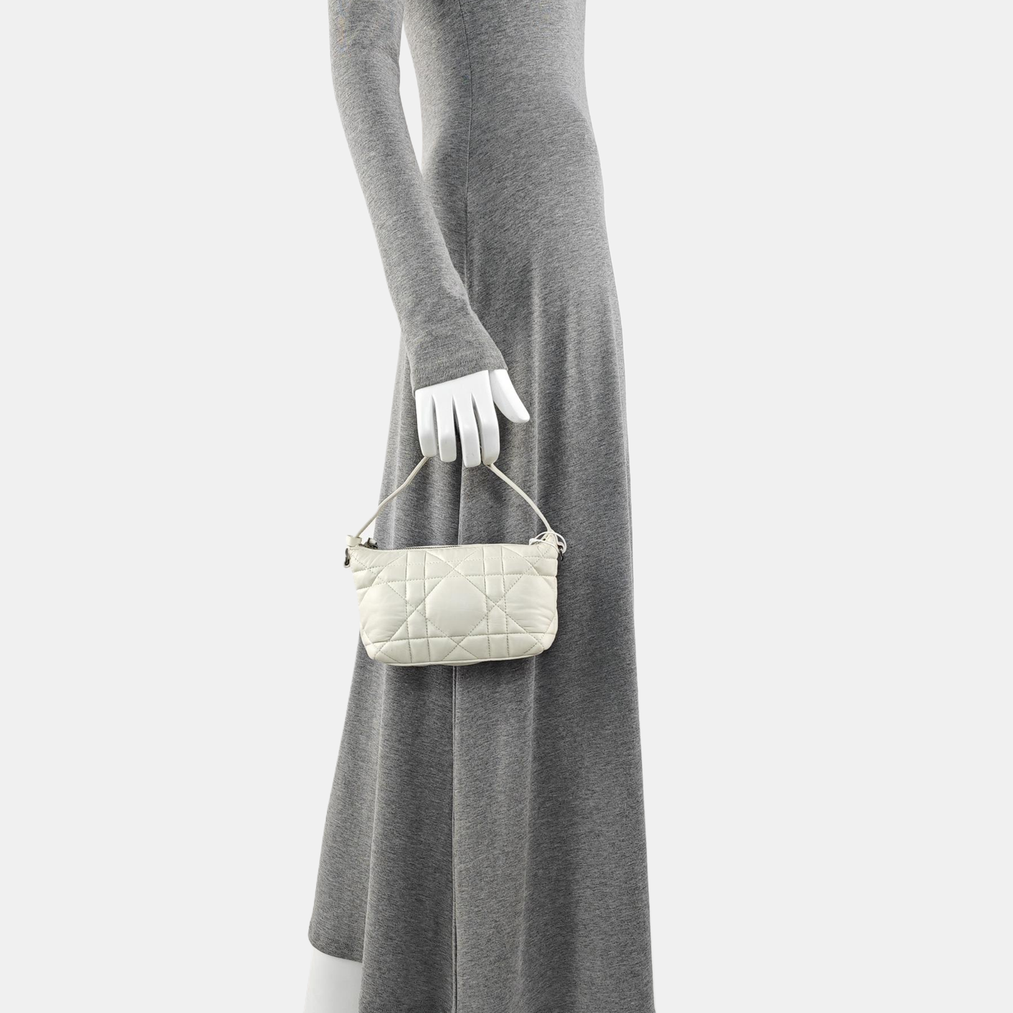 Diortravel Nomad Small Cannage Calfskin White