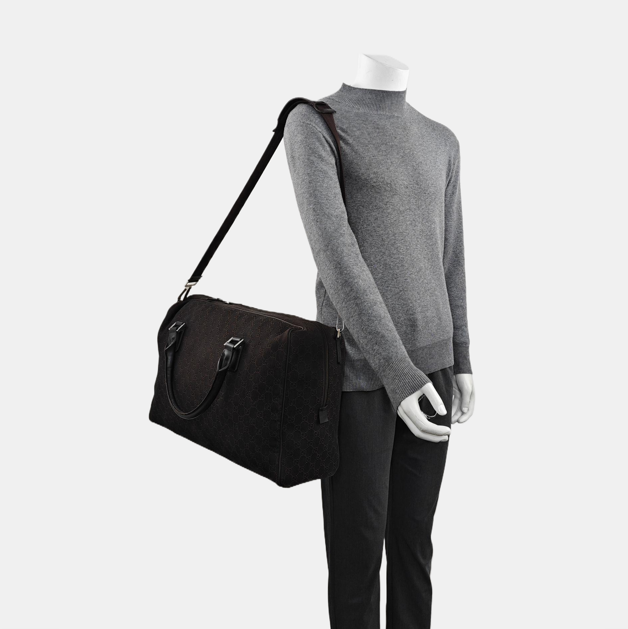 Monogram Canvas Shoulder Bag Black