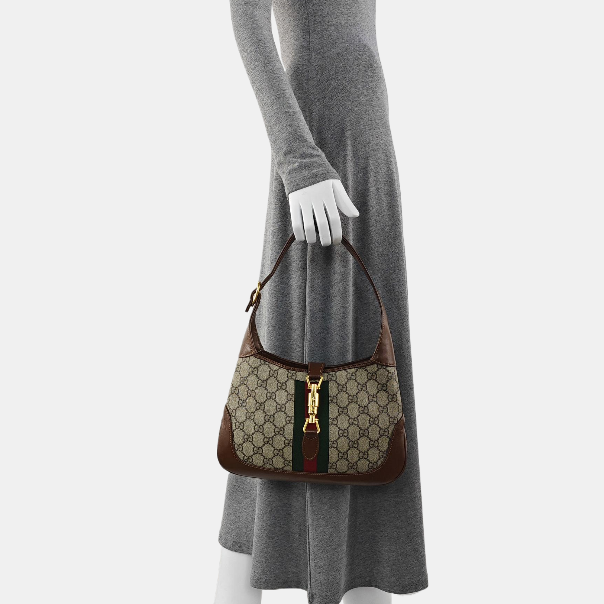 Authenticated pre-owned  Jackie 1961 Small Monogram Coated Canvas Beige - Shoulder Bag at Looply