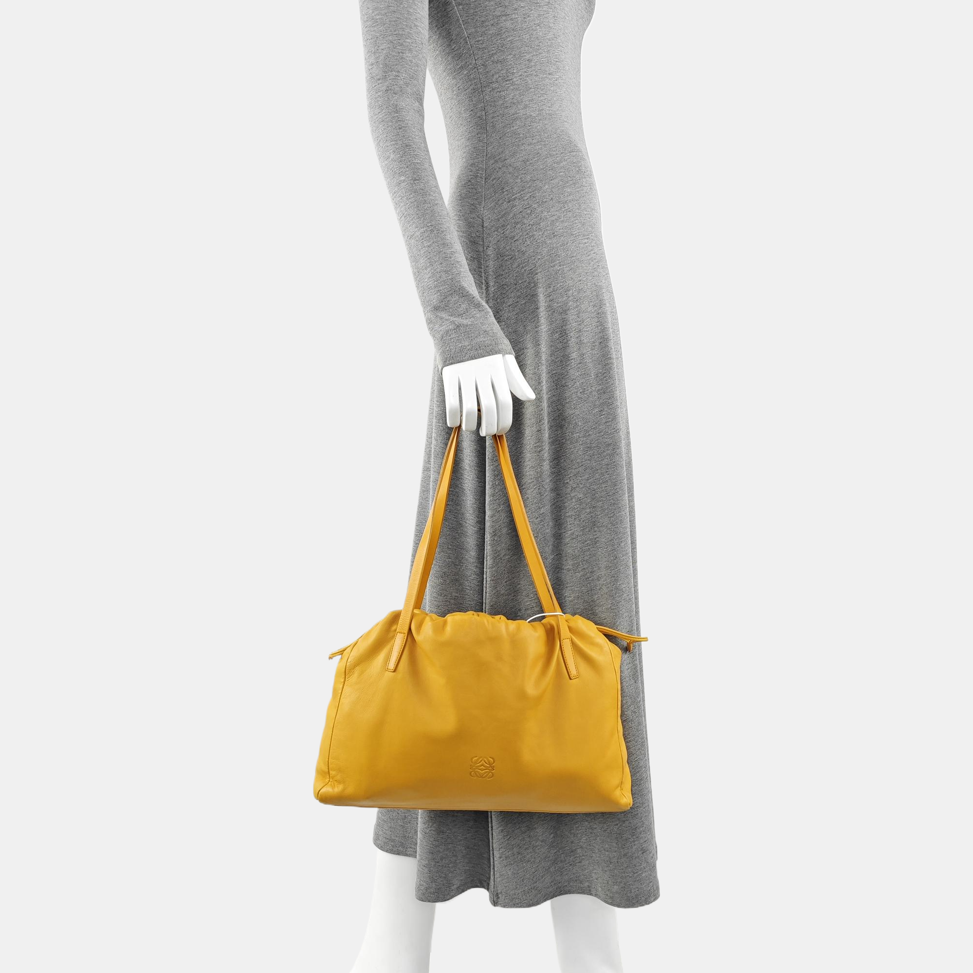 Calfskin Top Handle Bag Yellow