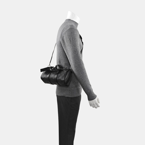 KEEPALL 25 Monogram Coated Canvas Black