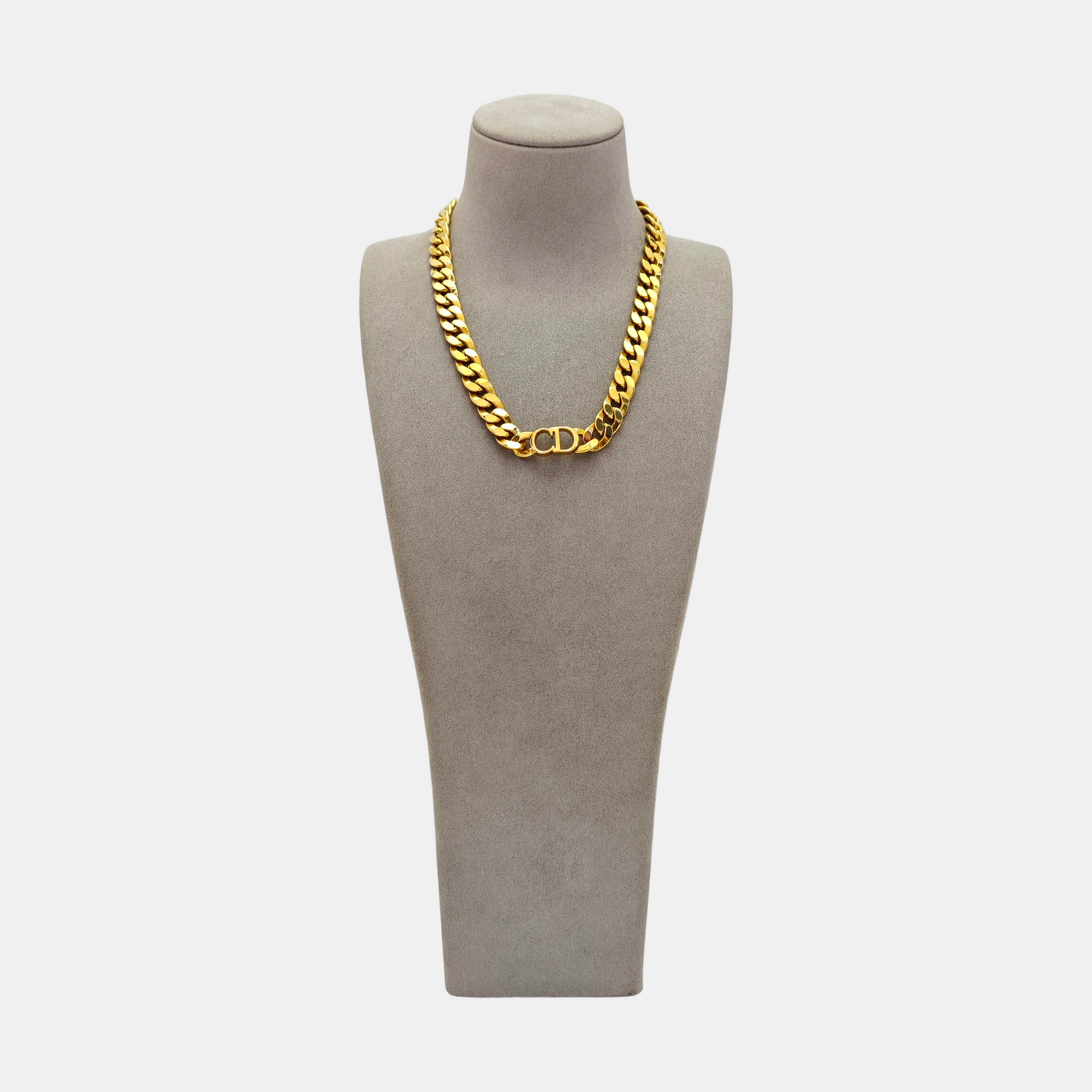 CD Icon Metal Gold Necklace