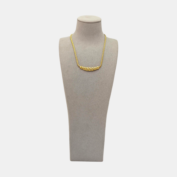Twist Round Metal Gold Necklace