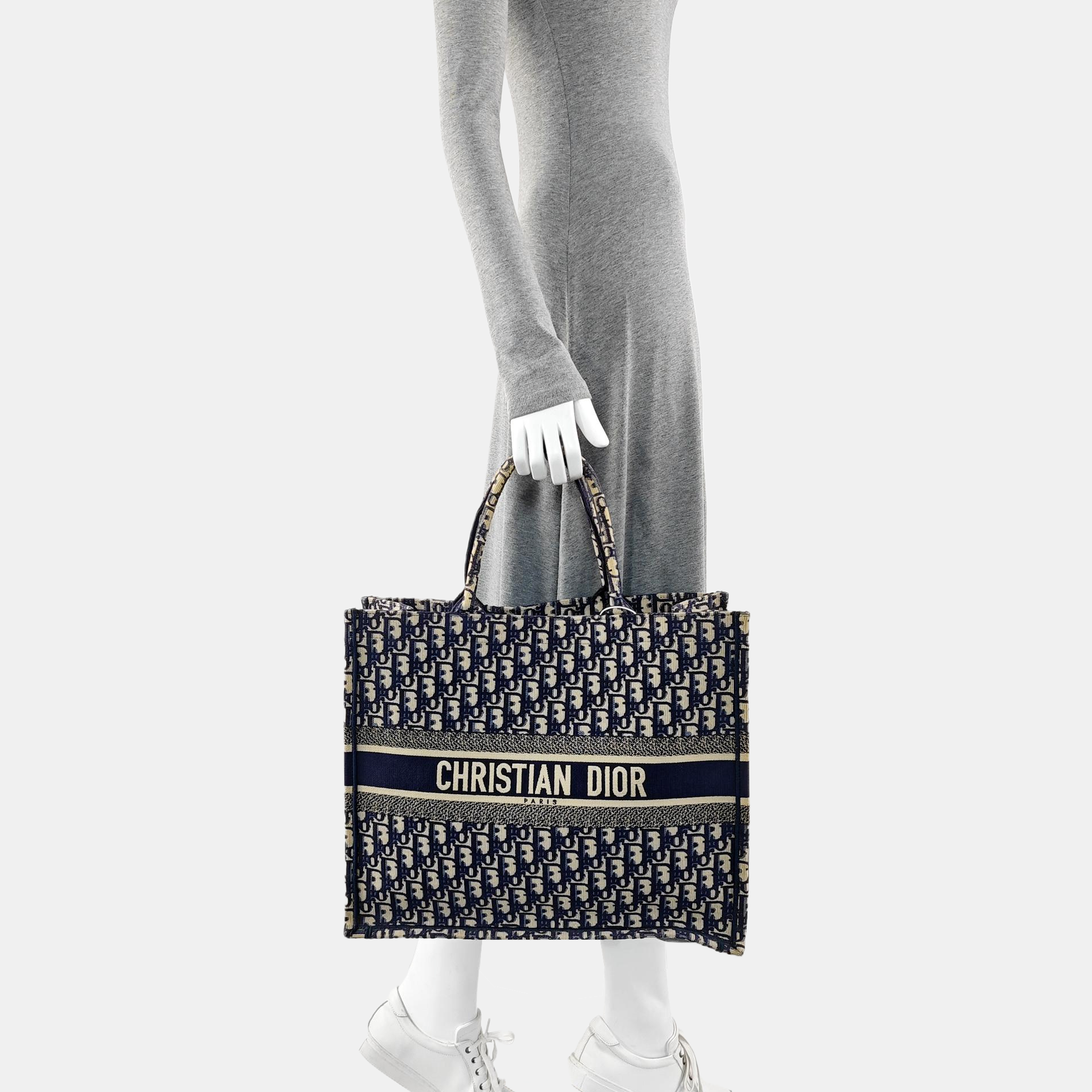 Book Tote Large Oblique Canvas Blue