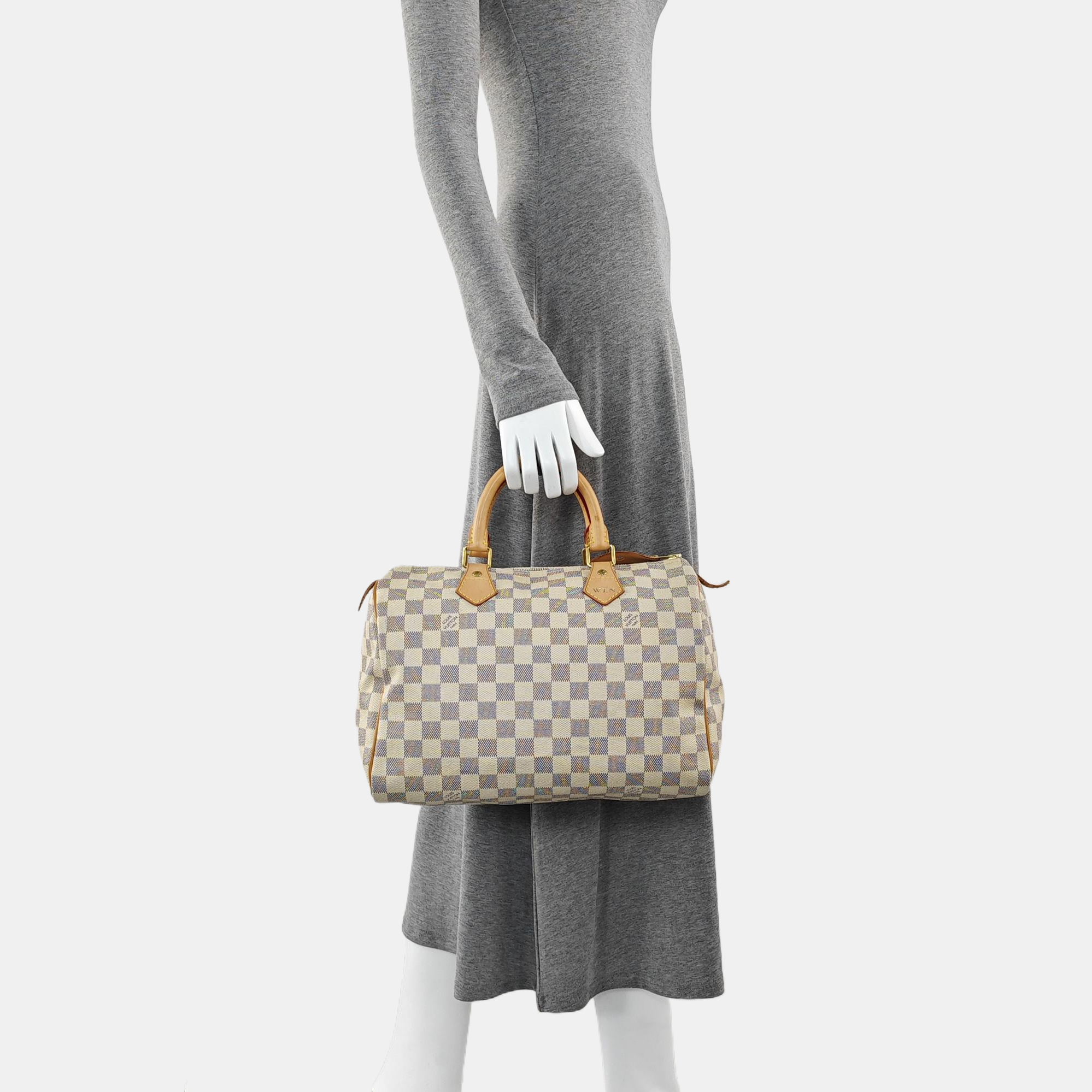 SPEEDY 30 Damier Azur Coated Canvas White
