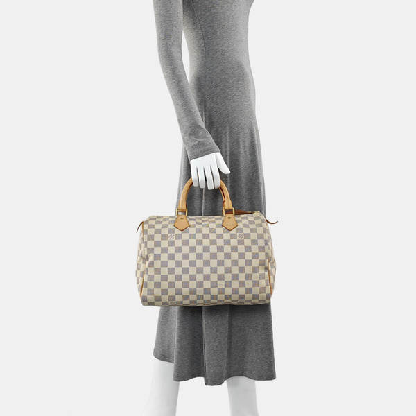 SPEEDY 30 Damier Azur Coated Canvas White