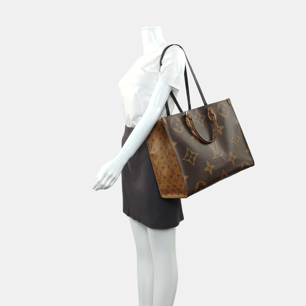 Authenticated pre-owned  ONTHEGO GM Monogram Coated Canvas Brown - Tote Bag at Looply