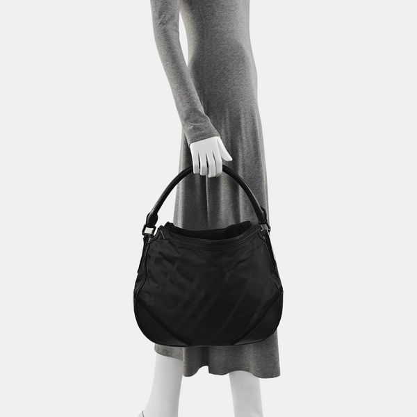 Nylon Top Handle Bag Black
