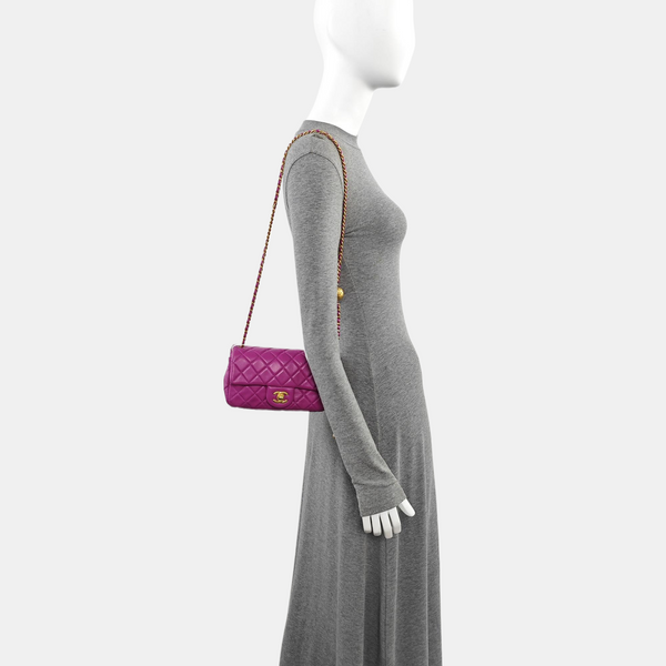 CLASSIC FLAP Mini Quilted Lambskin Purple