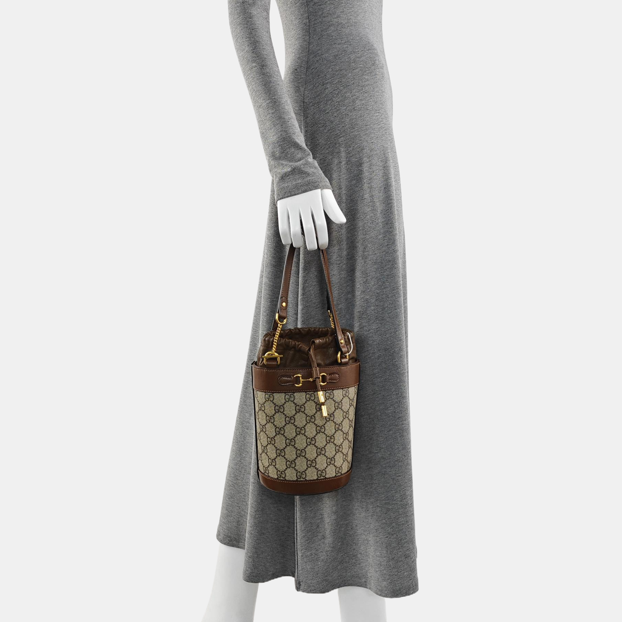 Horsebit 1955 Small Coated Canvas Beige