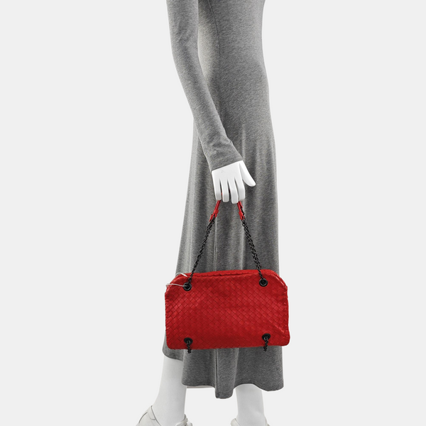 Calfskin Top Handle Bag Red