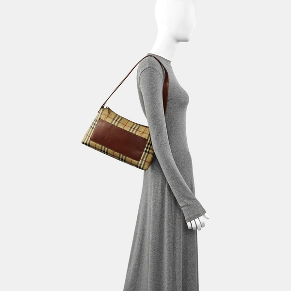 Coated Canvas Shoulder Bag Brown