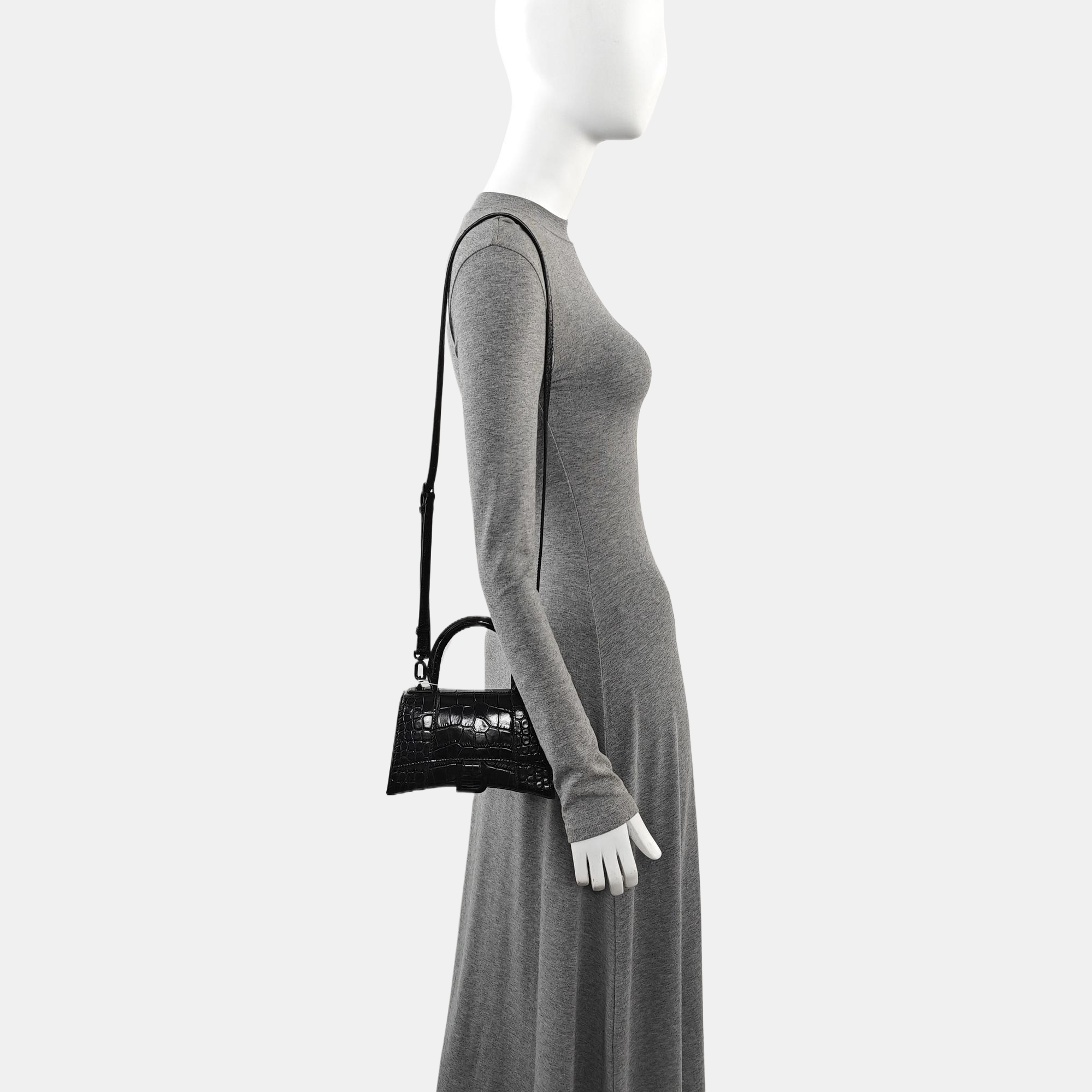 Hourglass Small Calfskin Black