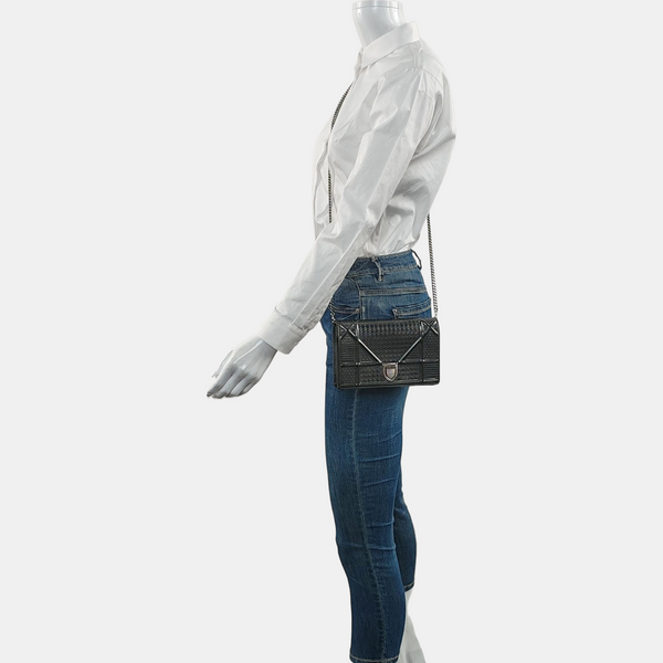 Authenticated pre-owned  Diorama Cannage Calfskin Gray - Crossbody Bag at Looply