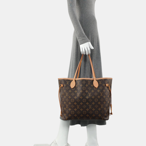 Authenticated pre-owned  NEVERFULL MM Monogram Coated Canvas Brown - Tote Bag at Looply
