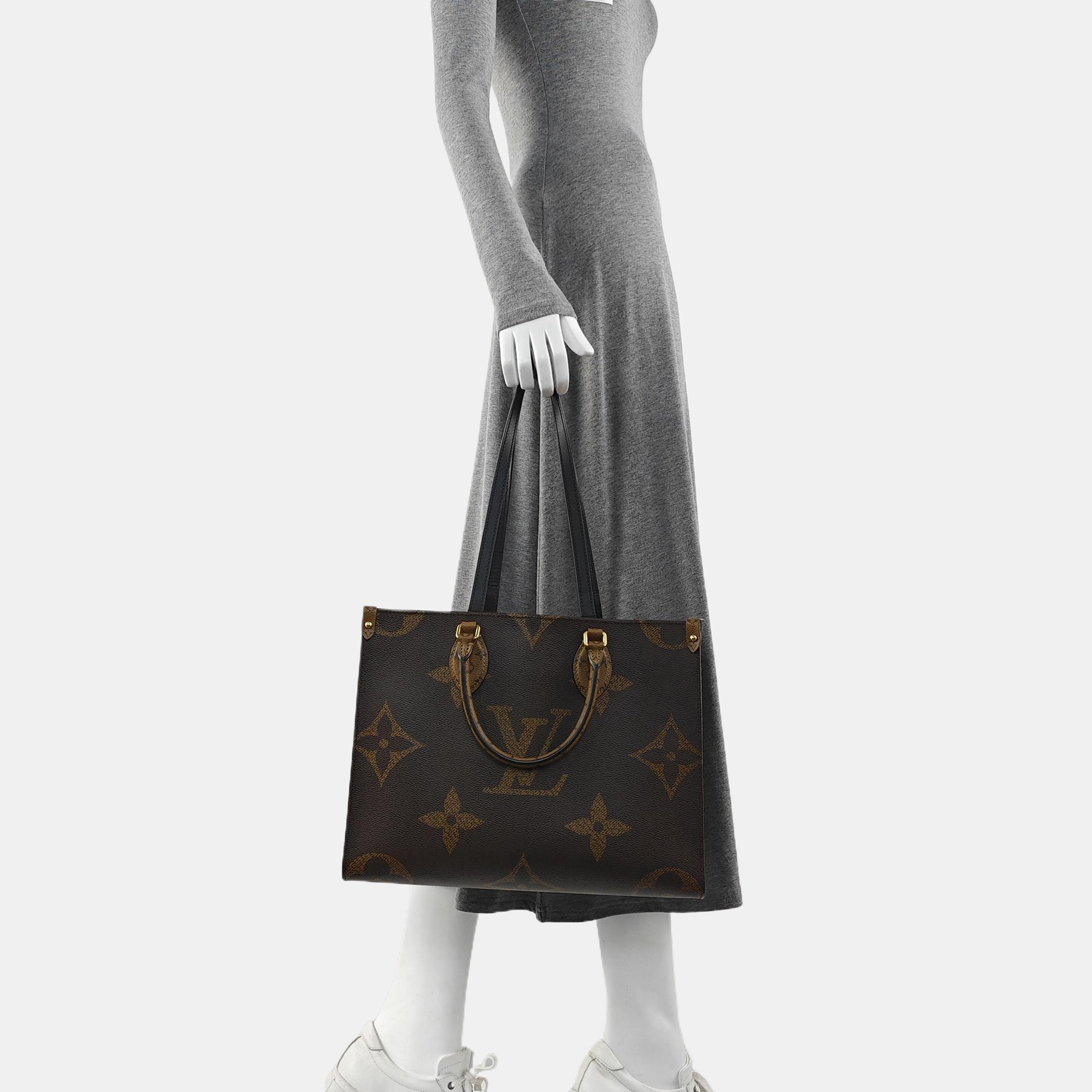 ONTHEGO MM Monogram Coated Canvas Brown
