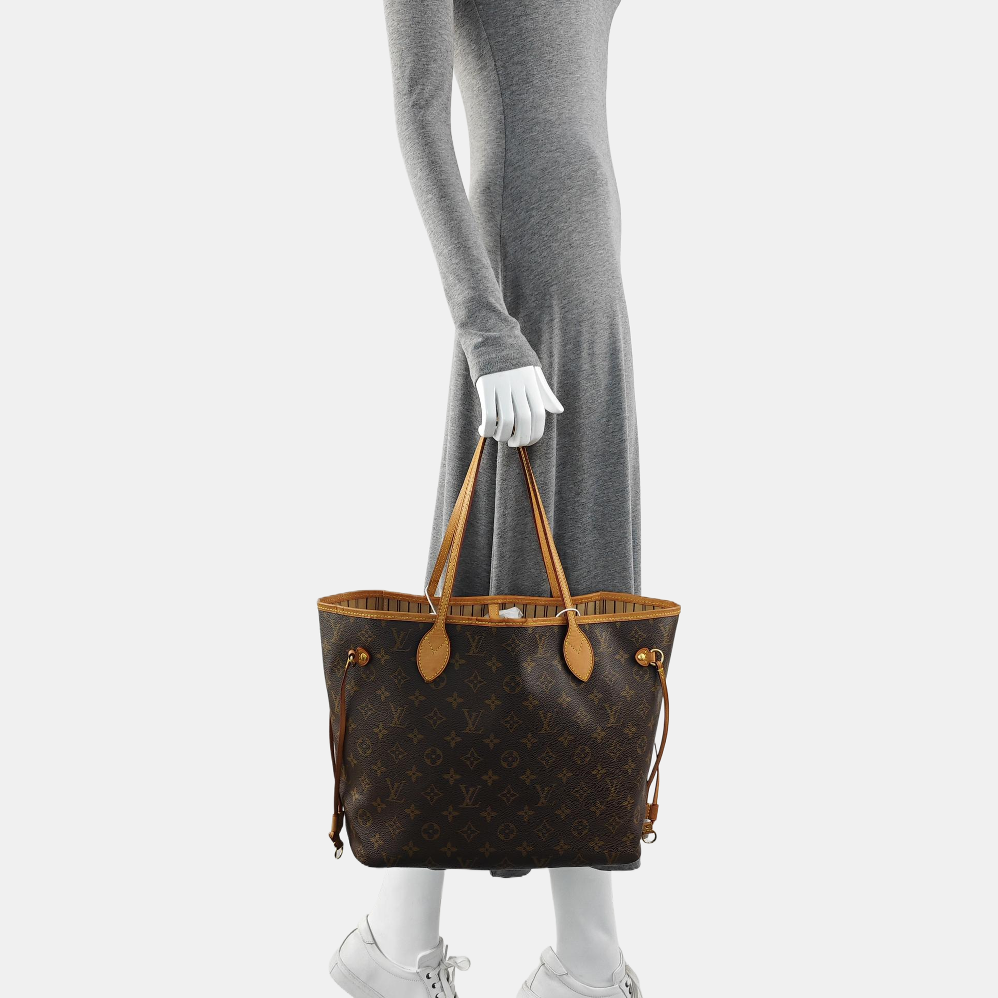 NEVERFULL MM Monogram Coated Canvas Brown