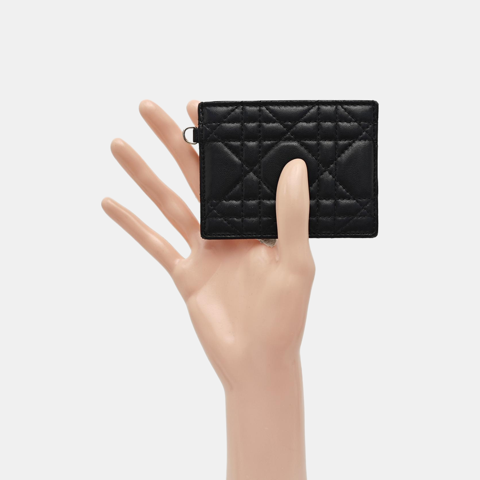 Lady Dior Quilted Lambskin Black Card Holder