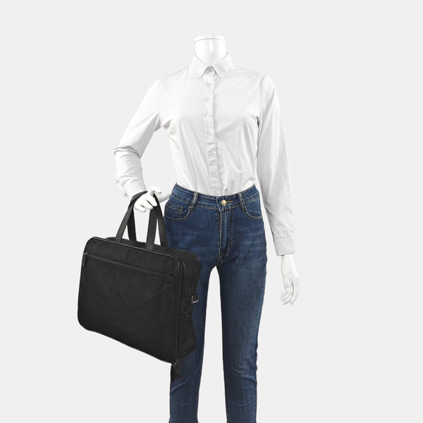 Nylon Top Handle Bag Black