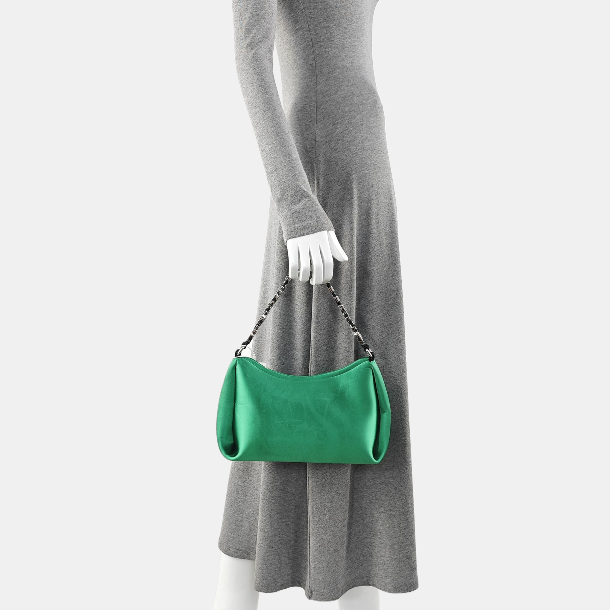 Fabric Top Handle Bag Green