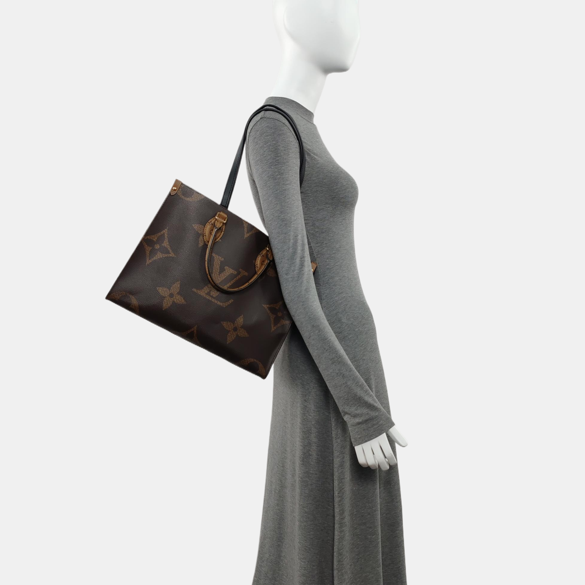 ONTHEGO MM Monogram Coated Canvas Brown