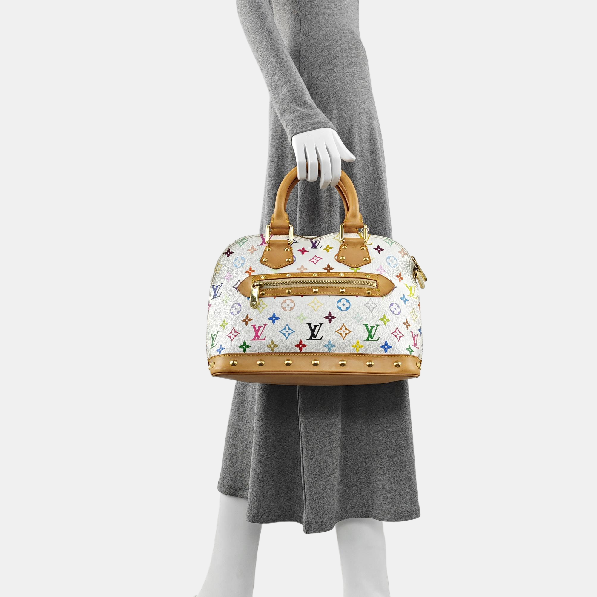 LV × TM Alma Pequeño Lona Monogram Revestida Blanca