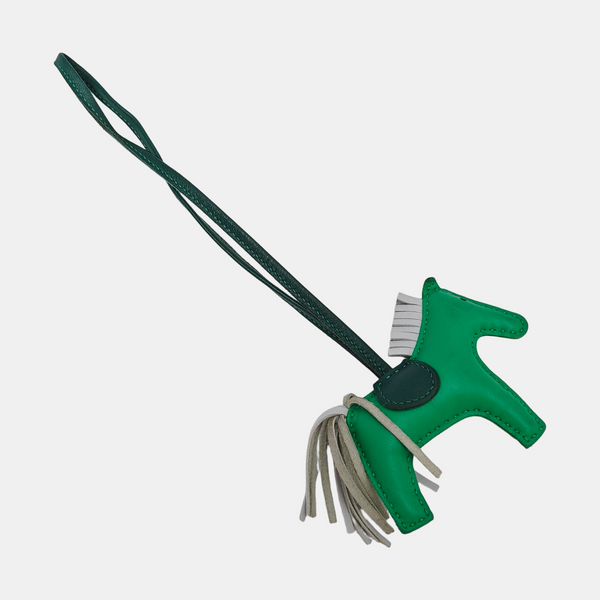 Leather Bag Charm Green