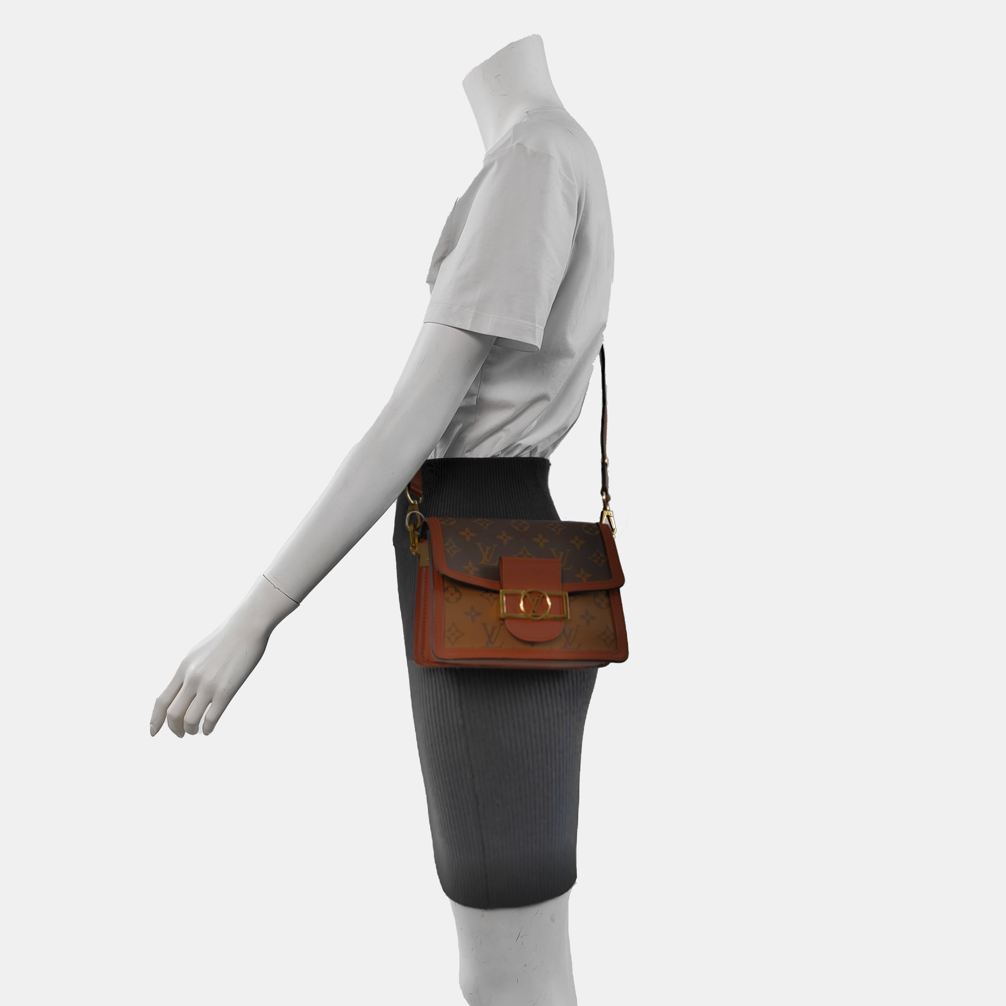 DAUPHINE Mini Monogram Coated Canvas Brown