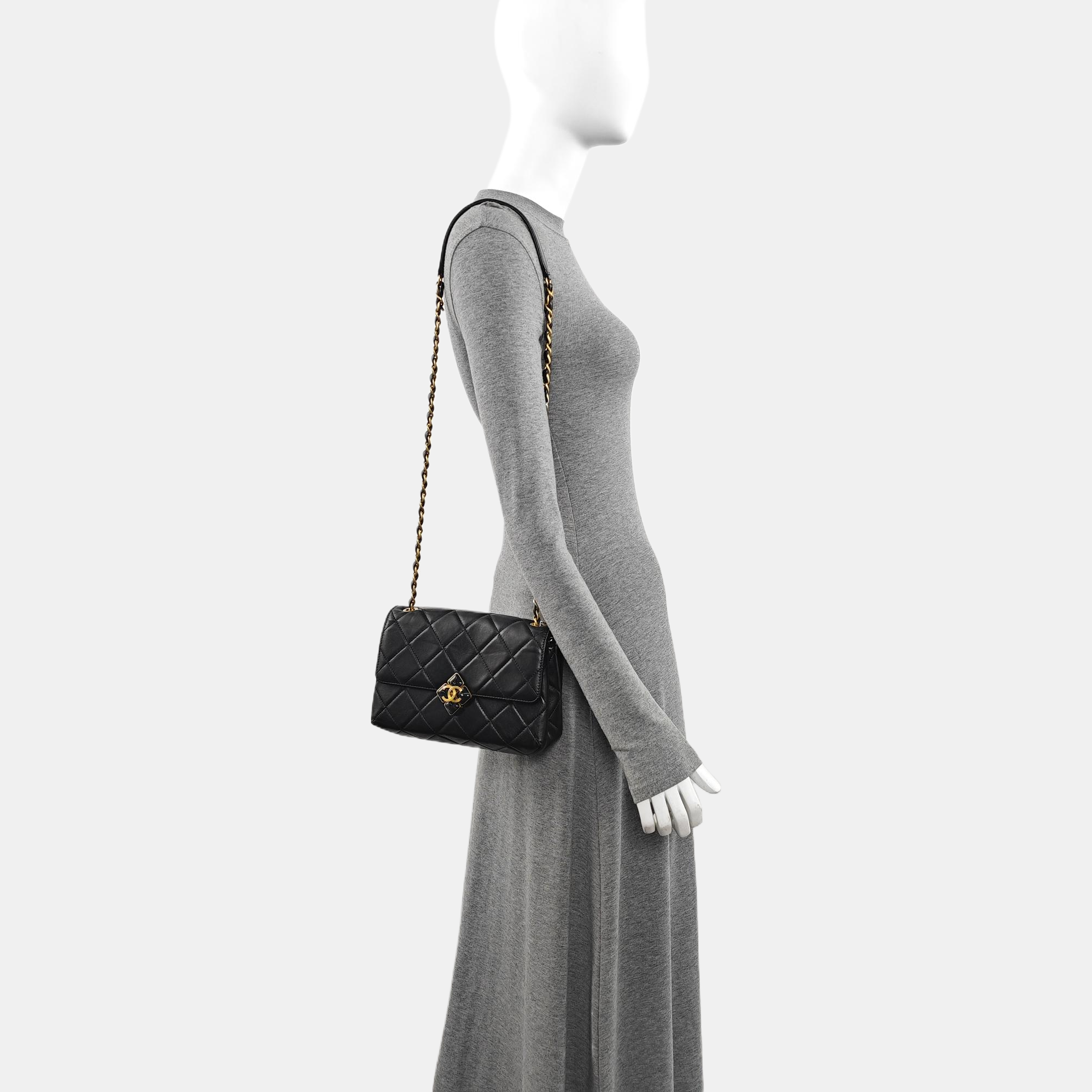 WOC Quilted Lambskin Black