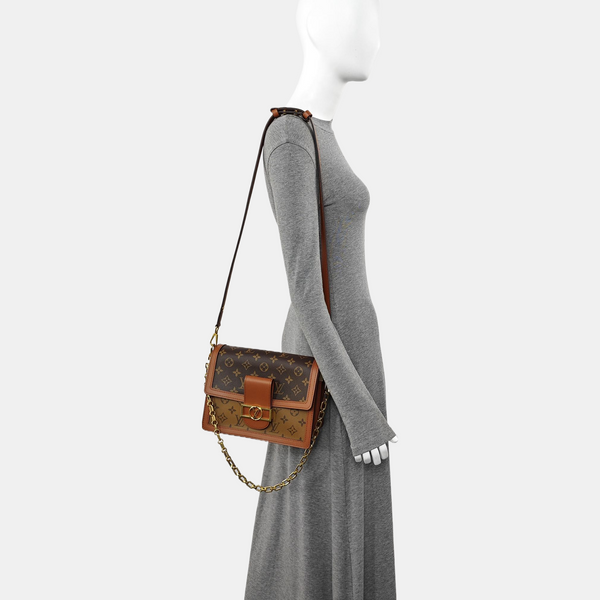 DAUPHINE MM Monogram Coated Canvas Brown
