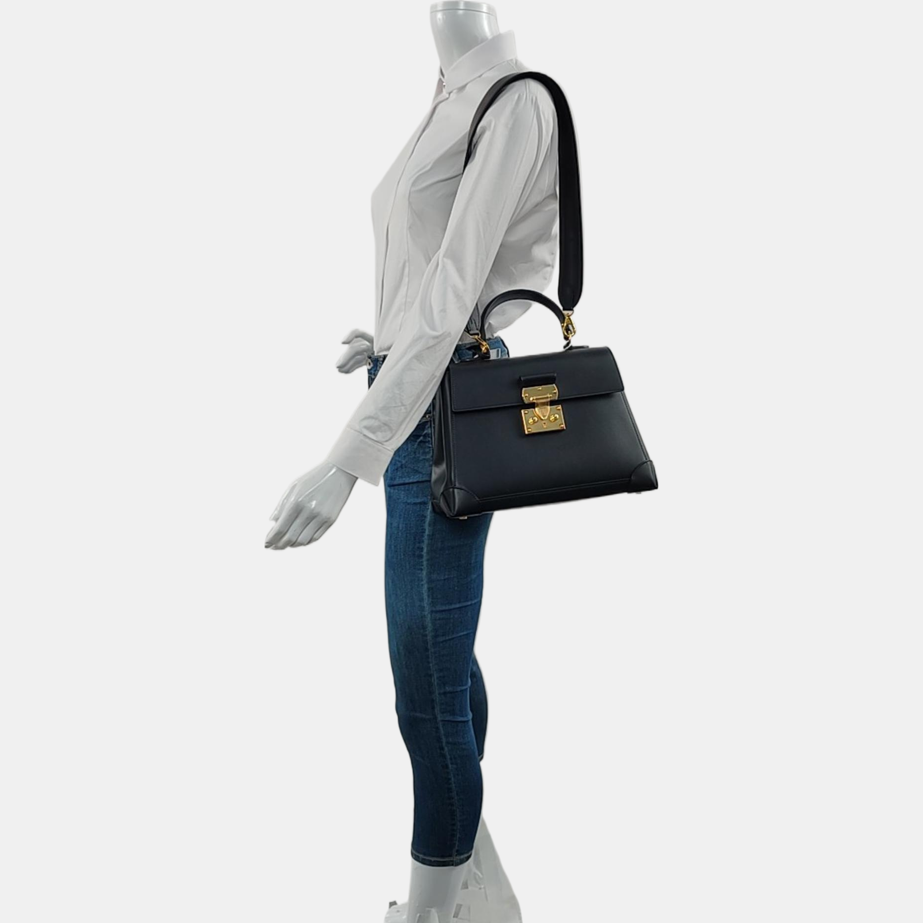 Calfskin Shoulder Bag Black