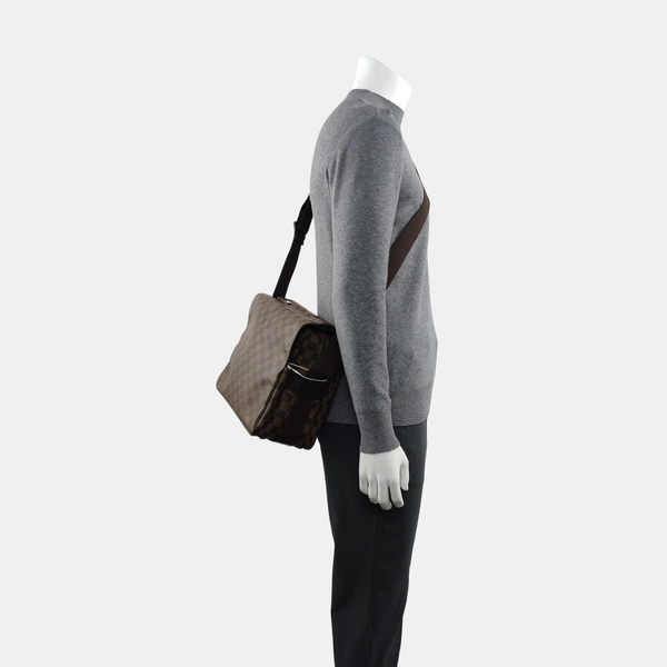 NAVIGLIO MM Damier Ebene Coated Canvas Brown