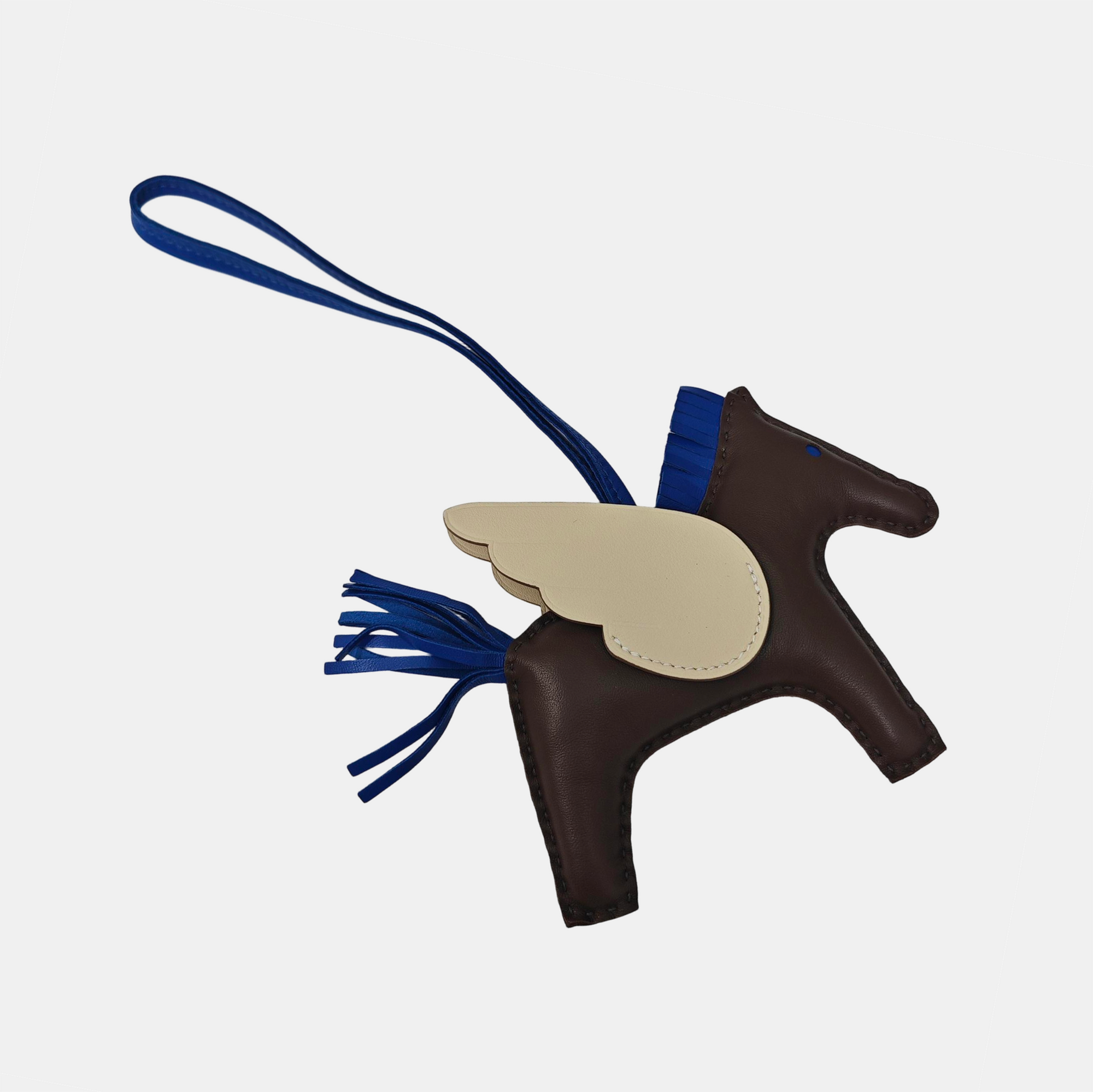 Leather Bag Charm Brown