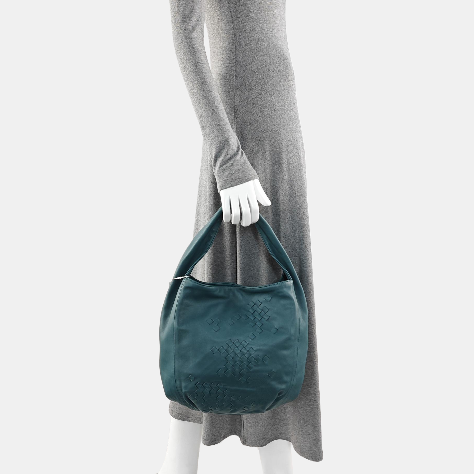 Lambskin Top Handle Bag Green