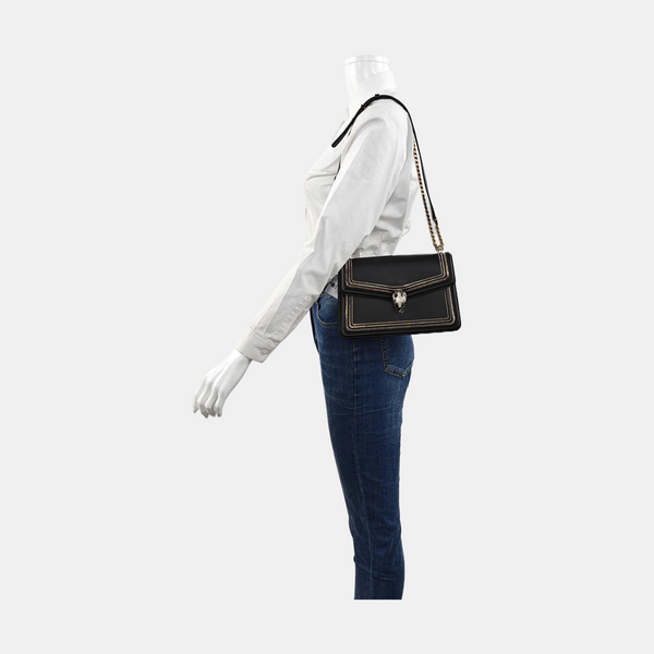 SERPENTI FOREVER Small Calfskin Black