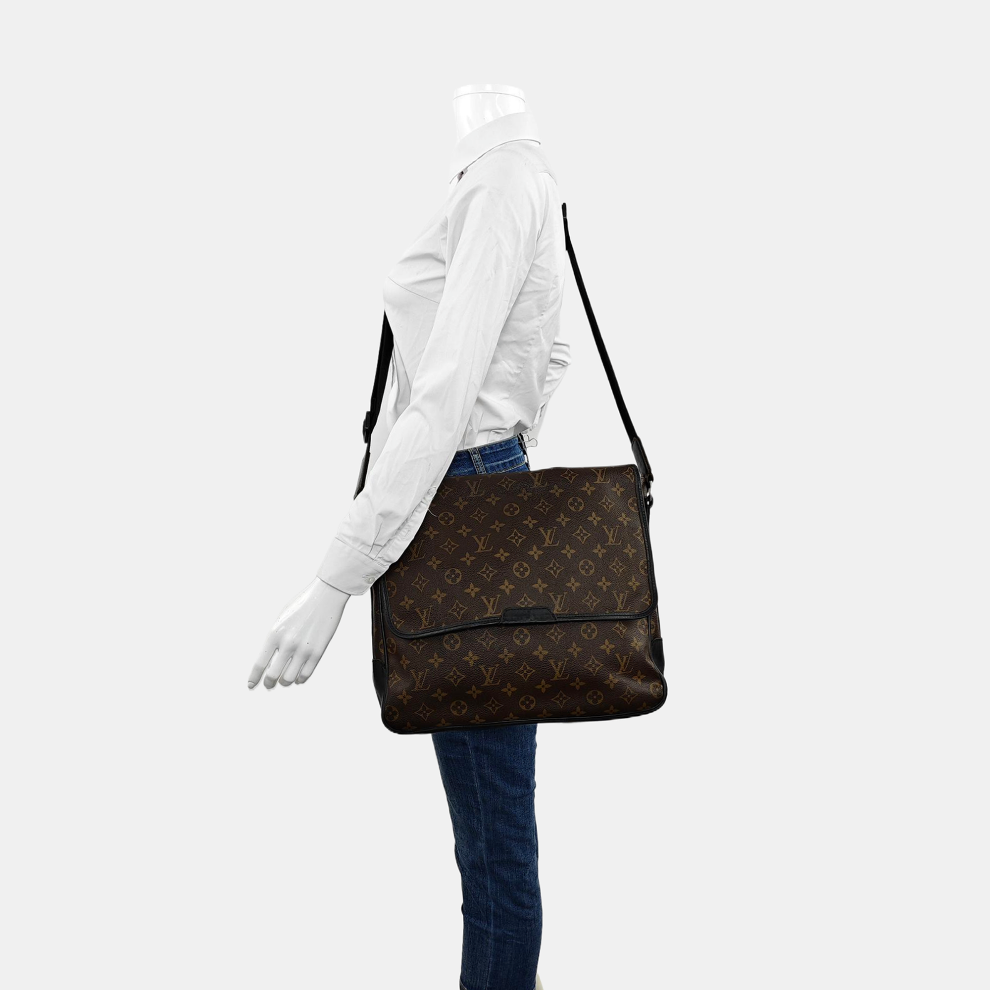 BASS Monogram Coated Canvas Brown