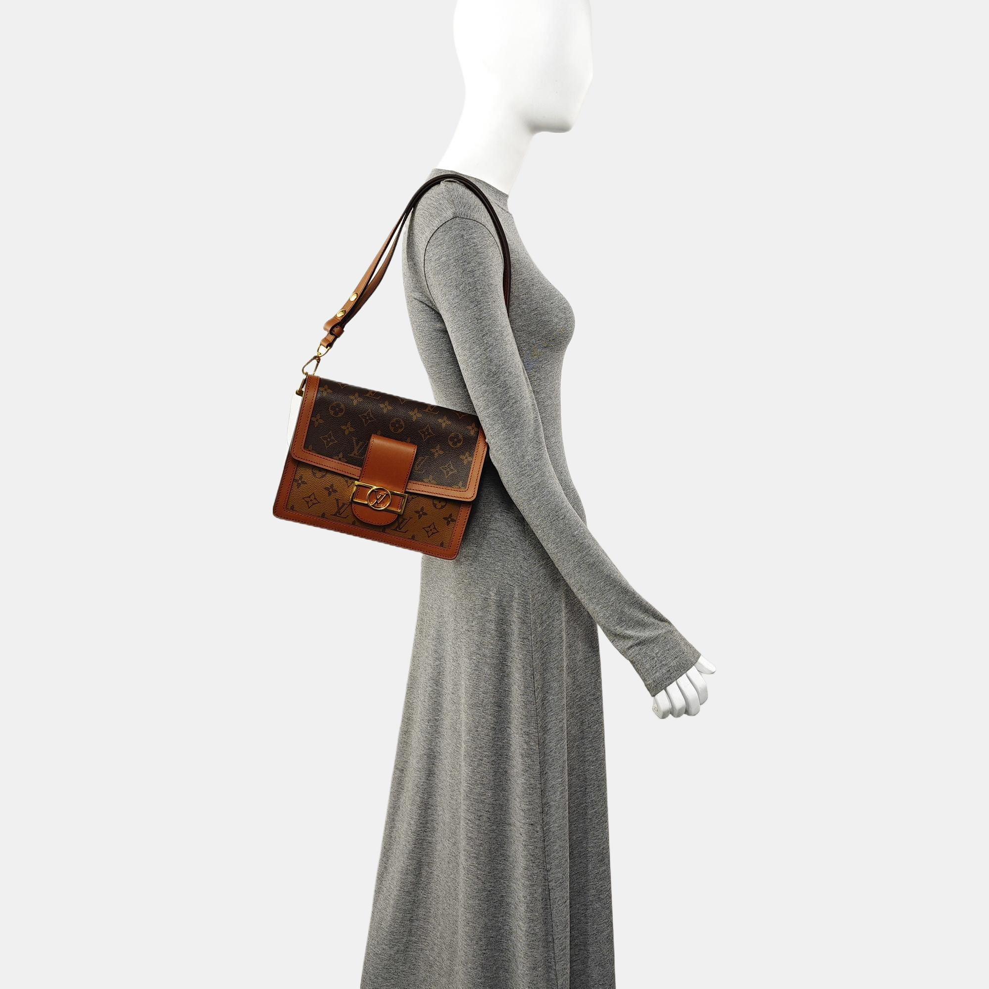 DAUPHINE MM Monogram Coated Canvas Brown
