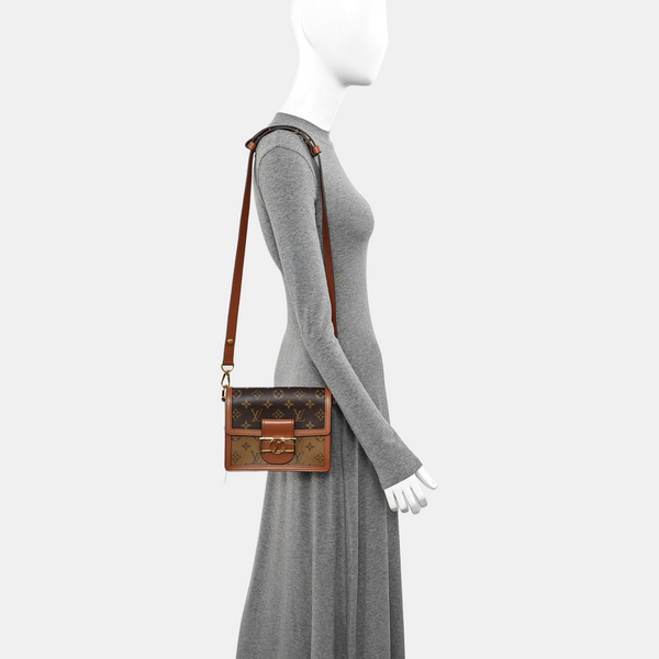 DAUPHINE Mini Monogram Coated Canvas Brown