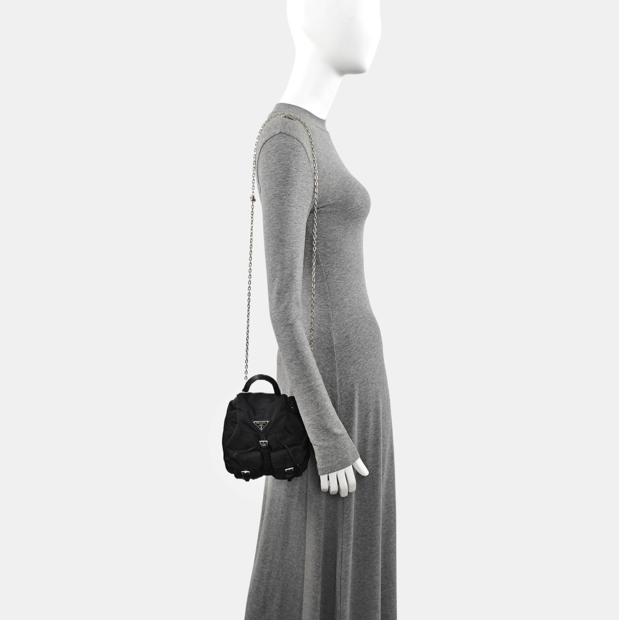 Nylon Shoulder Bag Mini Black