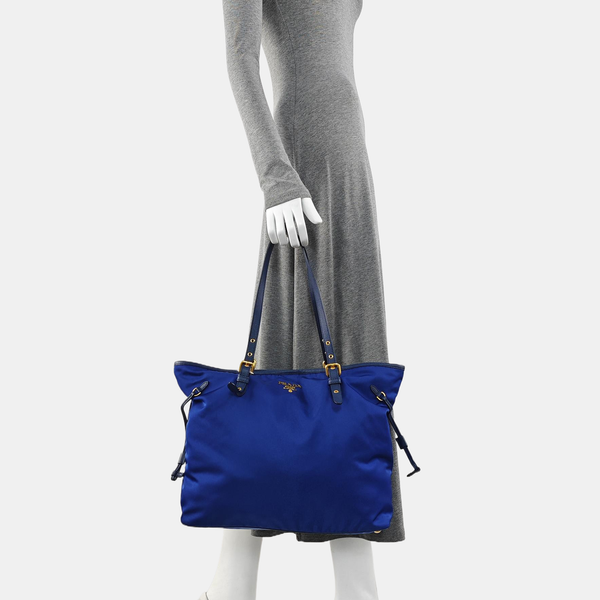 Nylon Tote Bag Blue