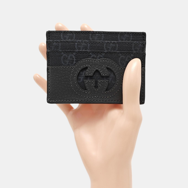 Monogram Coated Canvas Card Holder Black