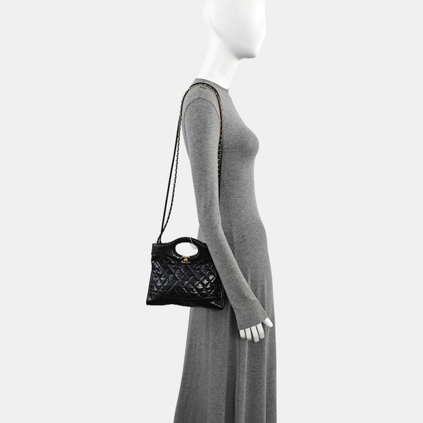 CHANEL 31 Mini Quilted Calfskin Black