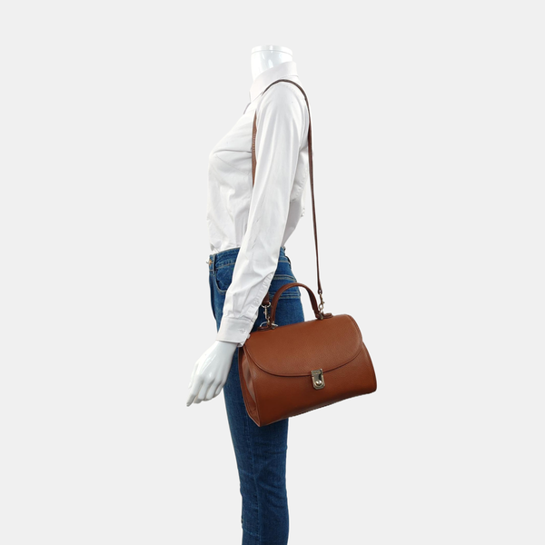 Calfskin Shoulder Bag Brown
