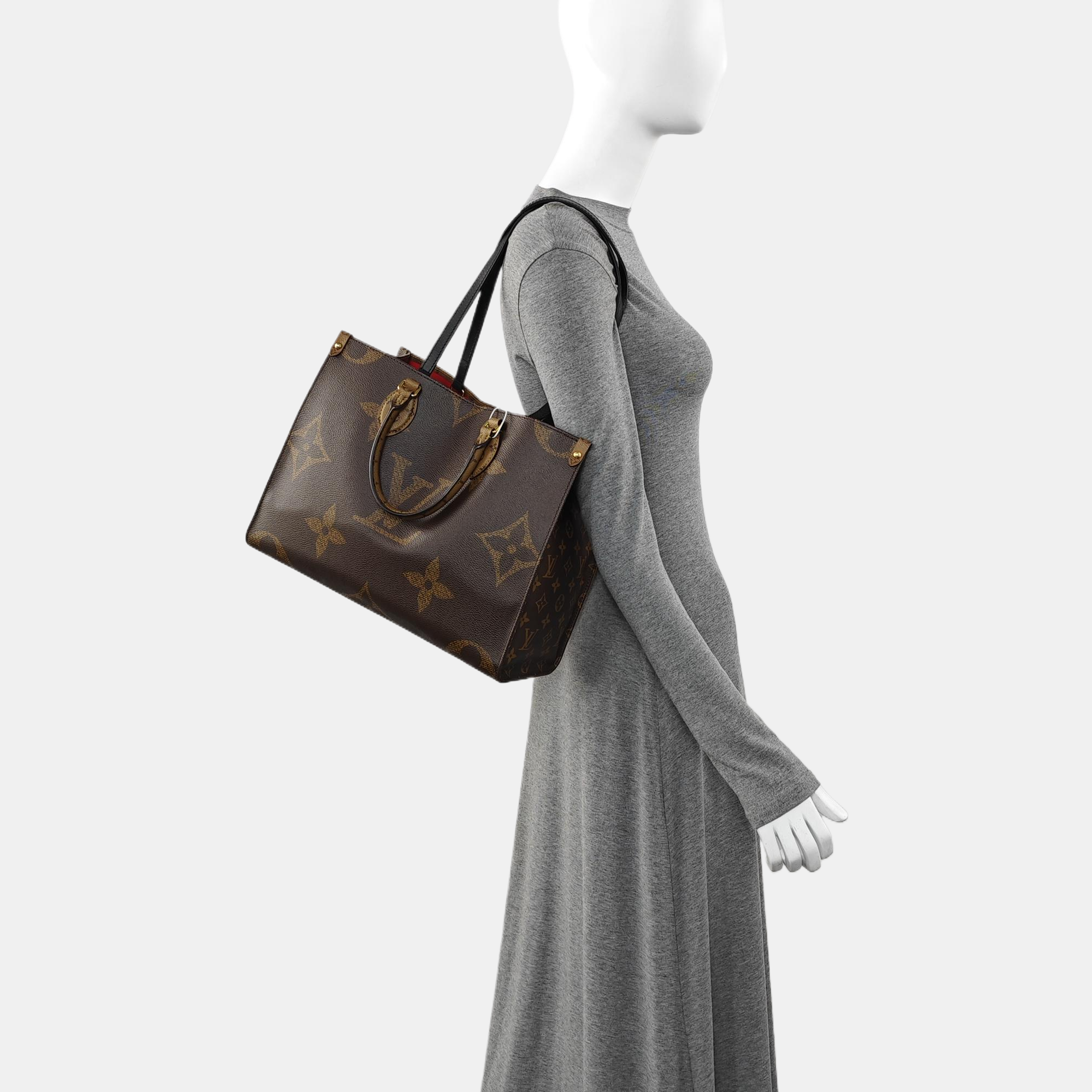 ONTHEGO MM Monogram Coated Canvas Brown