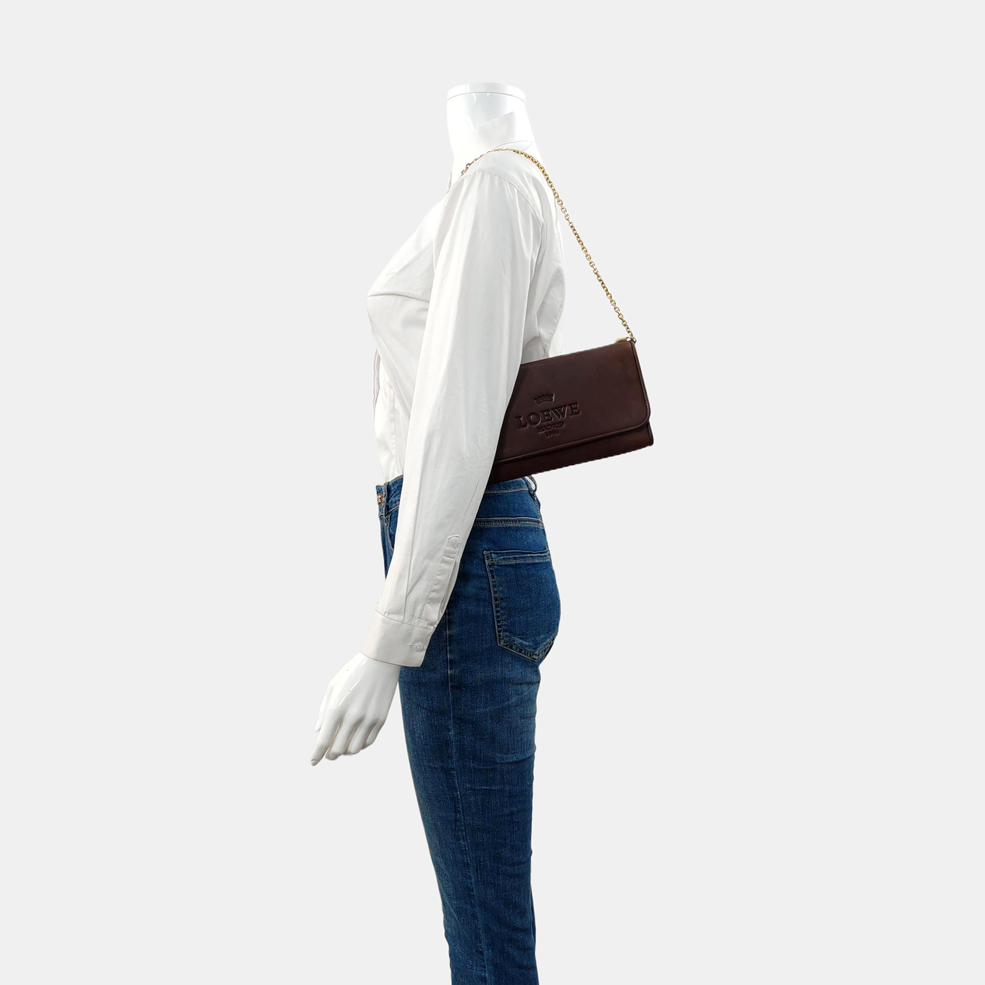Calfskin Top Handle Bag Brown