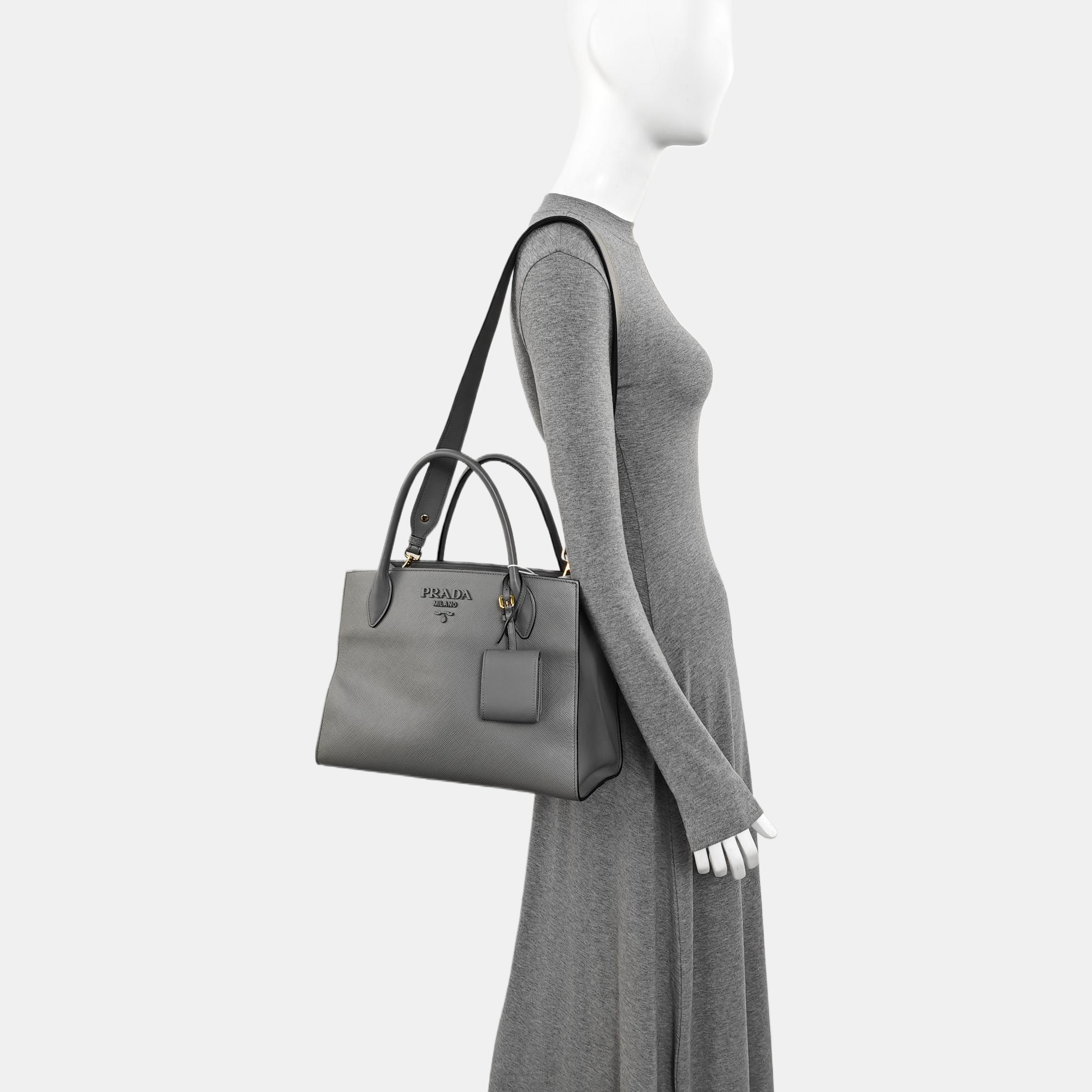 Monochrome Saffiano Calfskin Gray